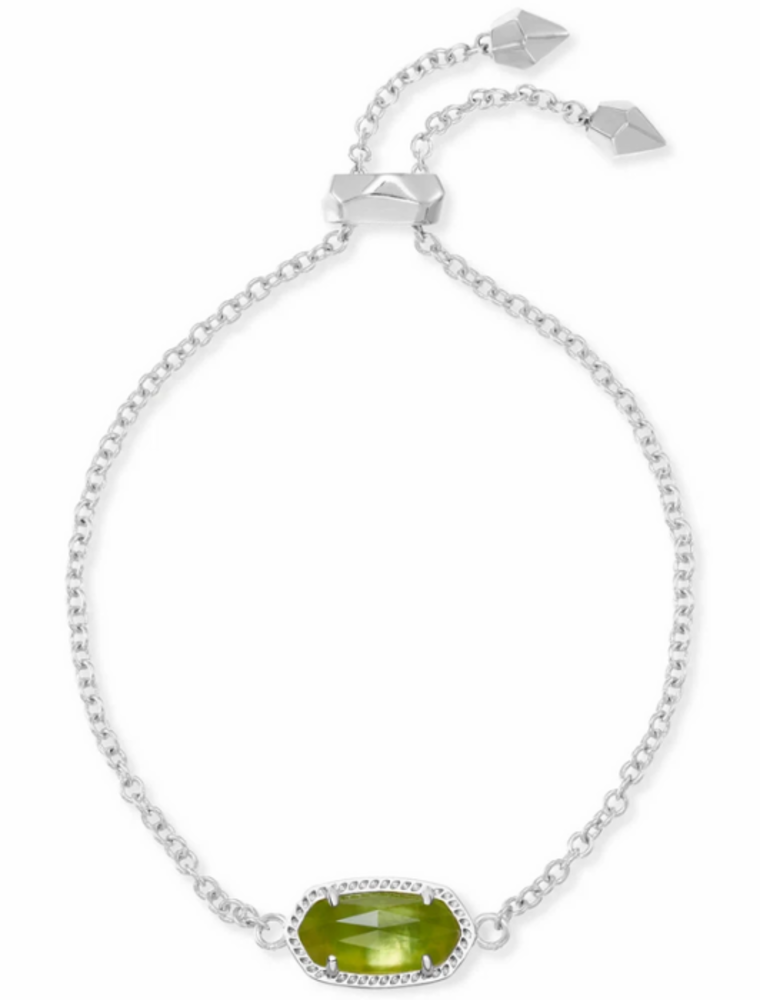 KENDRA SCOTT DESIGN Elaina Silver Adjustable Chain Bracelet in Peridot Illusion