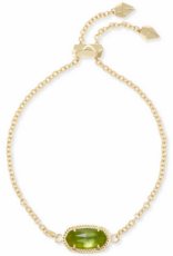 KENDRA SCOTT DESIGN Elaina Gold Adjustable Chain Bracelet in Peridot Illusion