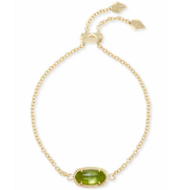 KENDRA SCOTT DESIGN Elaina Gold Adjustable Chain Bracelet in Peridot Illusion