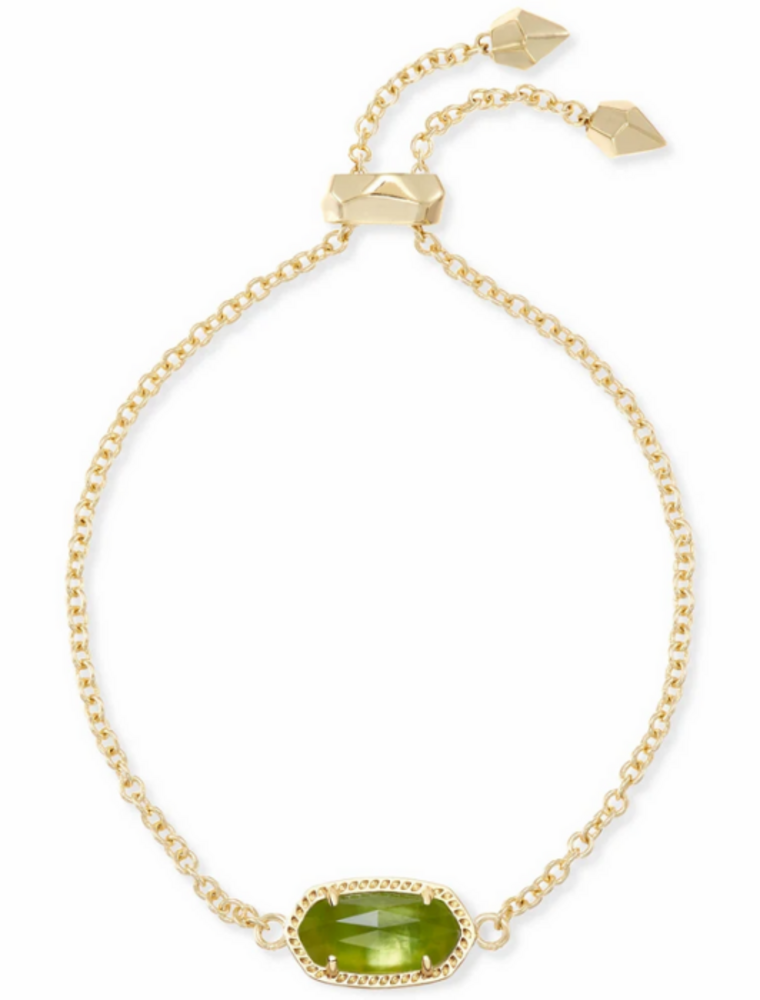 KENDRA SCOTT DESIGN Elaina Gold Adjustable Chain Bracelet in Peridot Illusion
