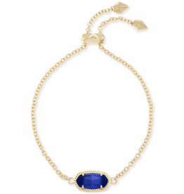 KENDRA SCOTT DESIGN Elaina Gold Adjustable Chain Bracelet in Cobalt Cats Eye