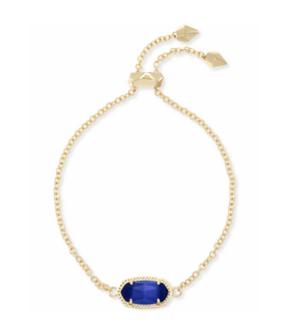 KENDRA SCOTT DESIGN Elaina Gold Adjustable Chain Bracelet in Cobalt Cats Eye