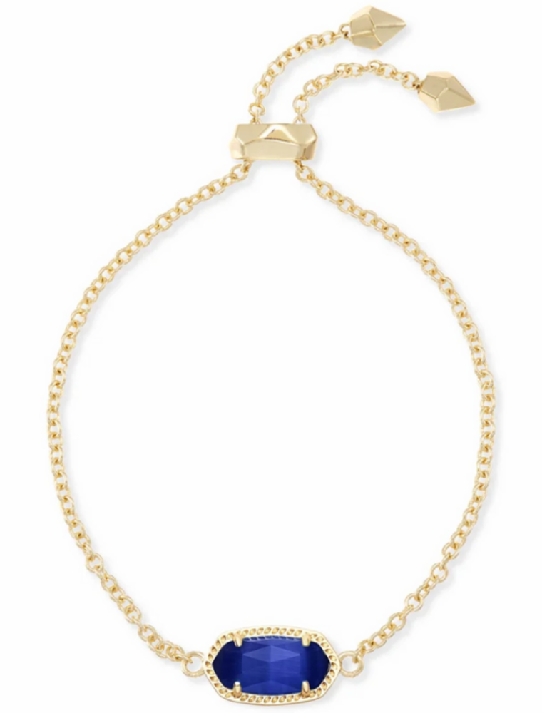 KENDRA SCOTT DESIGN Elaina Gold Adjustable Chain Bracelet in Cobalt Cats Eye