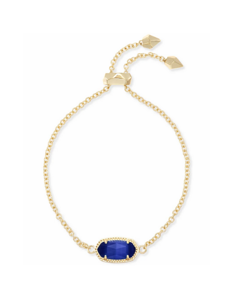 KENDRA SCOTT DESIGN Elaina Gold Adjustable Chain Bracelet in Cobalt Cats Eye