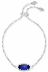 KENDRA SCOTT DESIGN Elaina Silver Adjustable Chain Bracelet in Cobalt Cats Eye