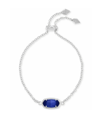 KENDRA SCOTT DESIGN Elaina Silver Adjustable Chain Bracelet in Cobalt Cats Eye