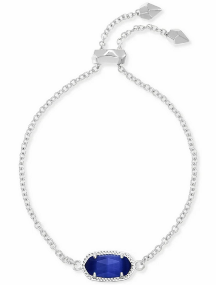 KENDRA SCOTT DESIGN Elaina Silver Adjustable Chain Bracelet in Cobalt Cats Eye