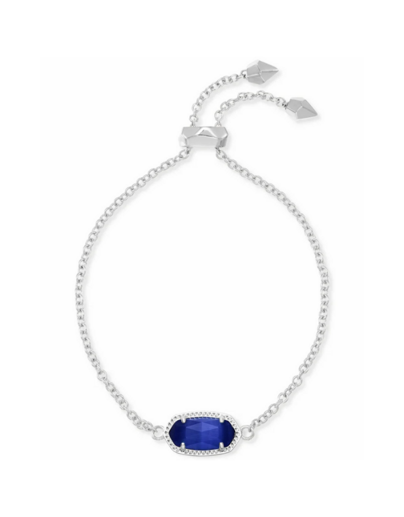 KENDRA SCOTT DESIGN Elaina Silver Adjustable Chain Bracelet in Cobalt Cats Eye