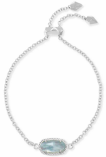 KENDRA SCOTT DESIGN Elaina Silver Adjustable Chain Bracelet in Light Blue Illusion