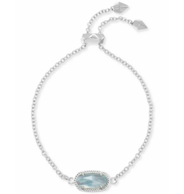 KENDRA SCOTT DESIGN Elaina Silver Adjustable Chain Bracelet in Light Blue Illusion
