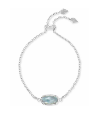 KENDRA SCOTT DESIGN Elaina Silver Adjustable Chain Bracelet in Light Blue Illusion