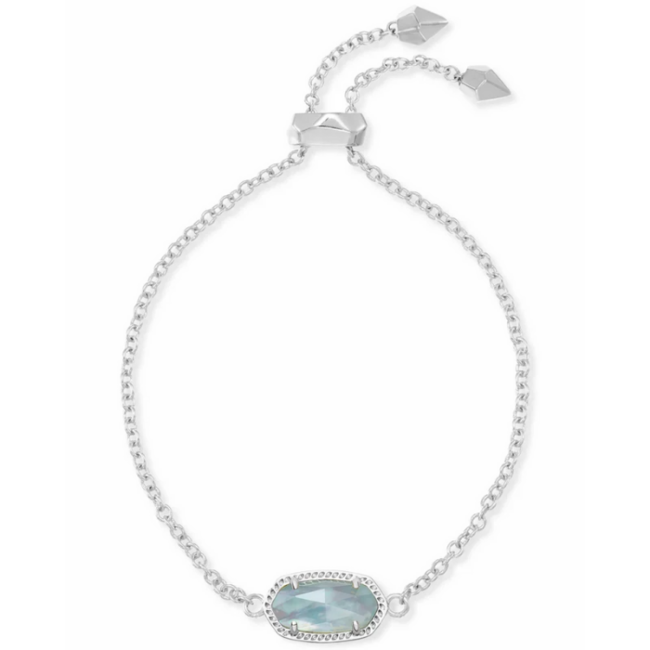Elaina Silver Adjustable Chain Bracelet in Light Blue Illusion