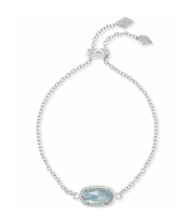 Elaina Silver Adjustable Chain Bracelet in Light Blue Illusion