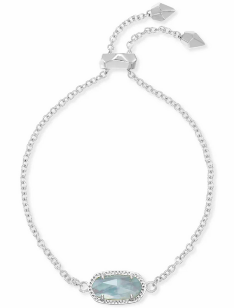 KENDRA SCOTT DESIGN Elaina Silver Adjustable Chain Bracelet in Light Blue Illusion