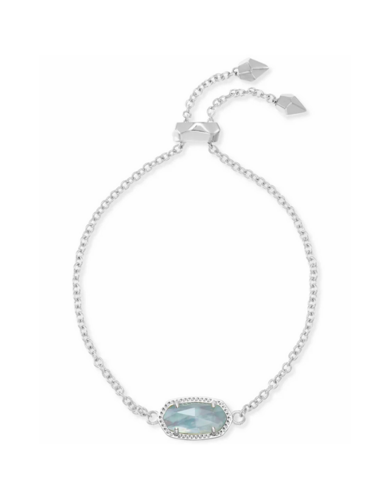 KENDRA SCOTT DESIGN Elaina Silver Adjustable Chain Bracelet in Light Blue Illusion