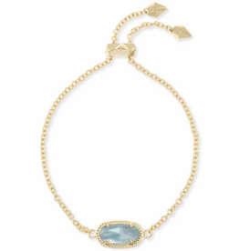 KENDRA SCOTT DESIGN Elaina Gold Adjustable Chain Bracelet in Light Blue Illusion