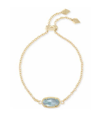 KENDRA SCOTT DESIGN Elaina Gold Adjustable Chain Bracelet in Light Blue Illusion
