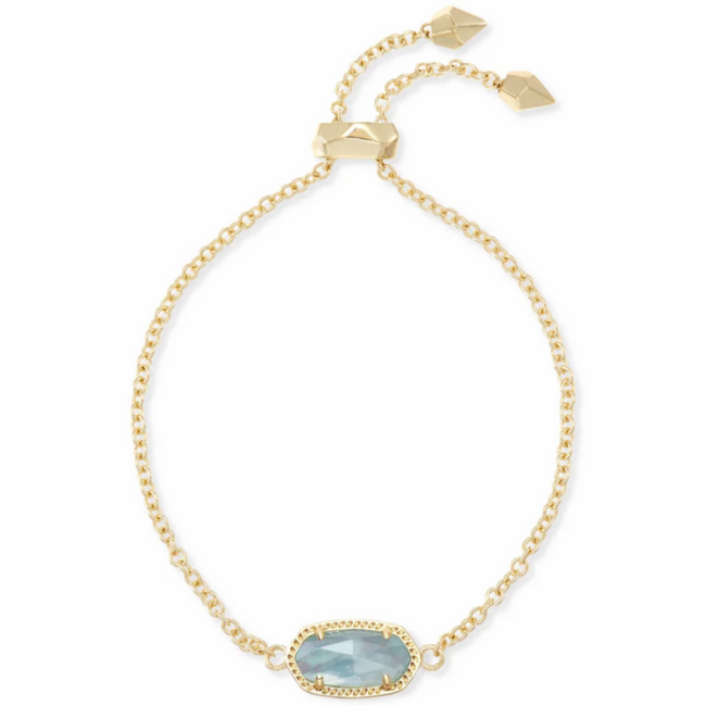 Elaina Gold Adjustable Chain Bracelet in Light Blue Illusion