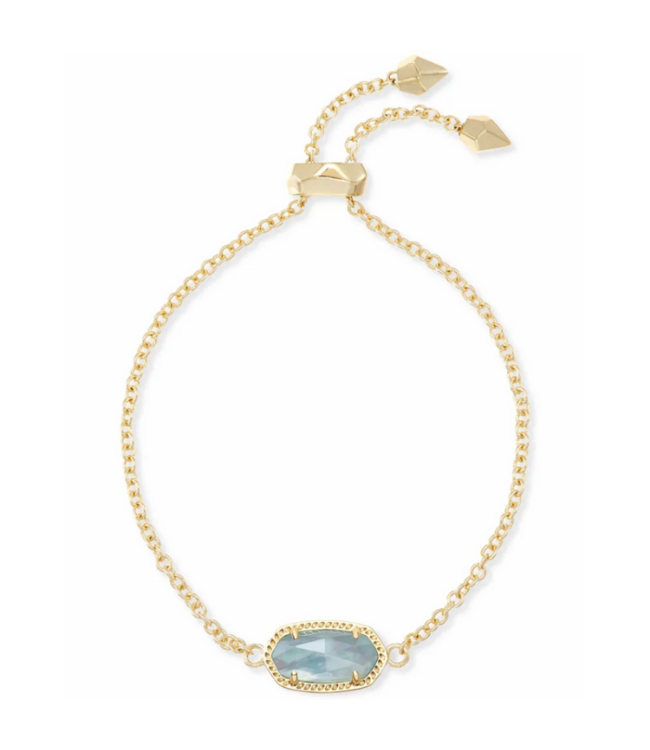 Elaina Gold Adjustable Chain Bracelet in Light Blue Illusion