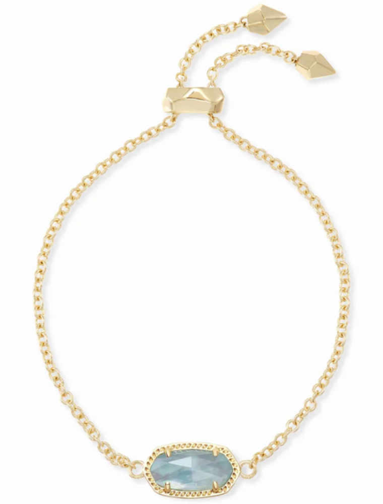 KENDRA SCOTT DESIGN Elaina Gold Adjustable Chain Bracelet in Light Blue Illusion
