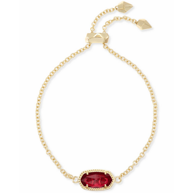 Elaina Gold Adjustable Chain Bracelet in Berry