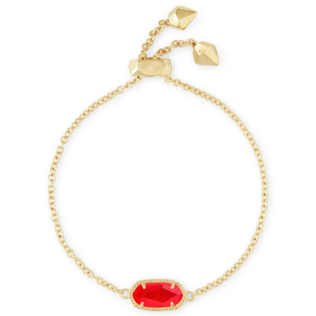 Elaina Gold Adjustable Chain Bracelet in Red Illusion