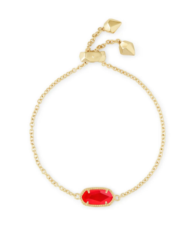 Elaina Gold Adjustable Chain Bracelet in Red Illusion