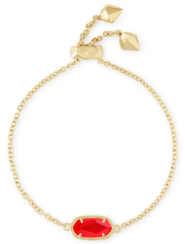 KENDRA SCOTT DESIGN Elaina Gold Adjustable Chain Bracelet in Red Illusion