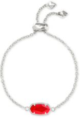 KENDRA SCOTT DESIGN Elaina Silver Adjustable Chain Bracelet in Red Illusion