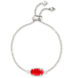 KENDRA SCOTT DESIGN Elaina Silver Adjustable Chain Bracelet in Red Illusion