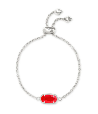 KENDRA SCOTT DESIGN Elaina Silver Adjustable Chain Bracelet in Red Illusion