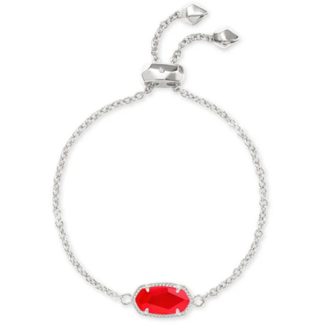 Elaina Silver Adjustable Chain Bracelet in Red Illusion