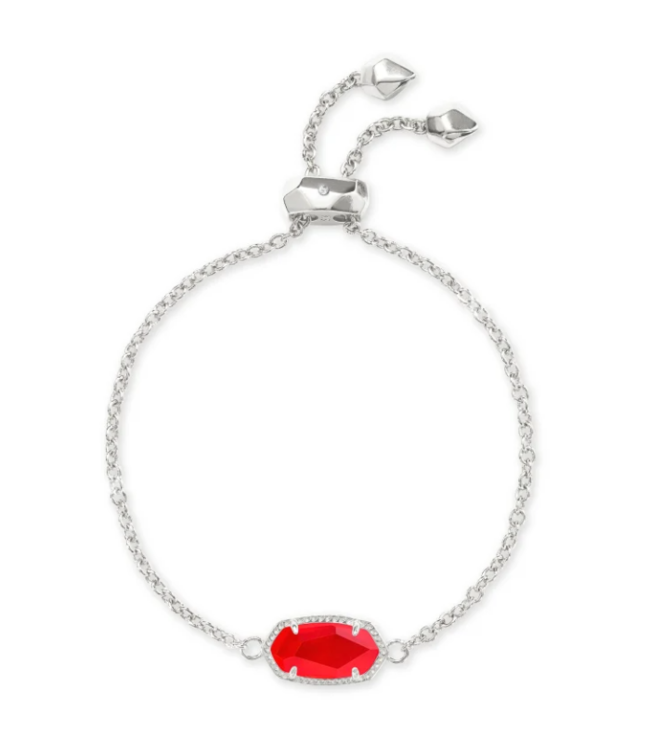 Elaina Silver Adjustable Chain Bracelet in Red Illusion