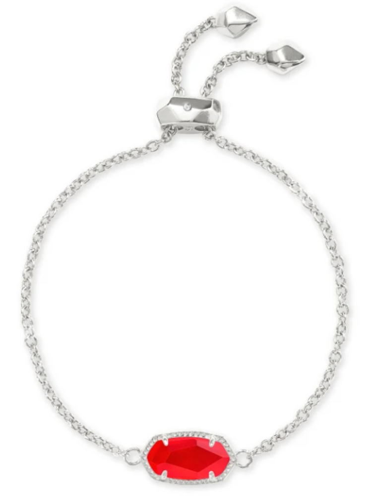 KENDRA SCOTT DESIGN Elaina Silver Adjustable Chain Bracelet in Red Illusion