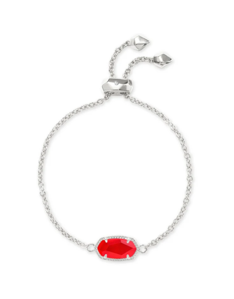 KENDRA SCOTT DESIGN Elaina Silver Adjustable Chain Bracelet in Red Illusion