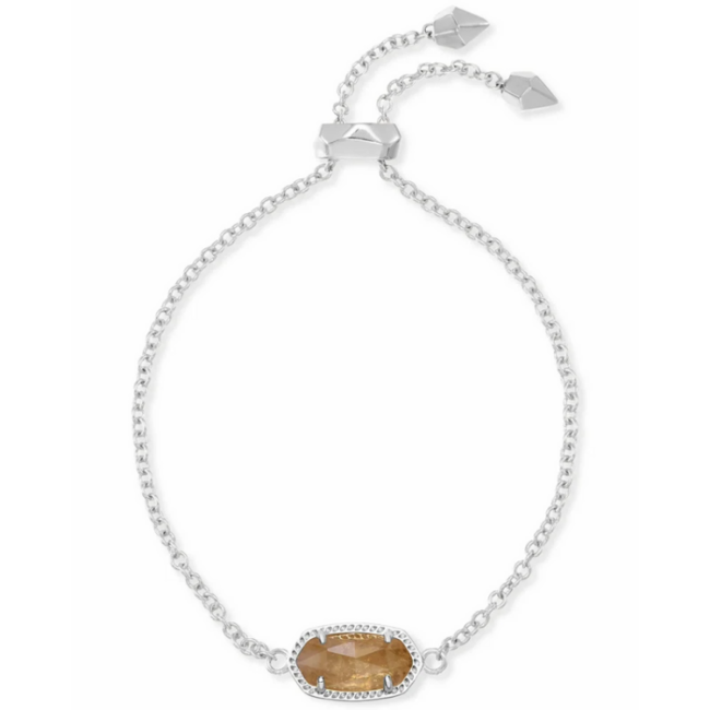 Elaina Silver Adjustable Chain Bracelet in Citrine