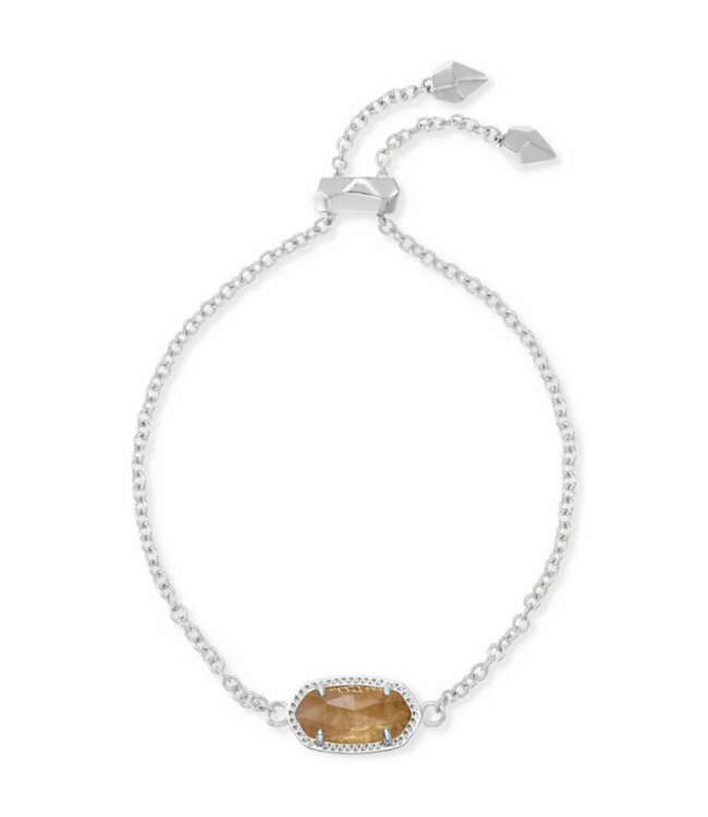 Elaina Silver Adjustable Chain Bracelet in Citrine