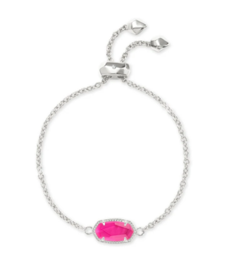 KENDRA SCOTT DESIGN Elaina Silver Adjustable Chain Bracelet in Azalea Illusion
