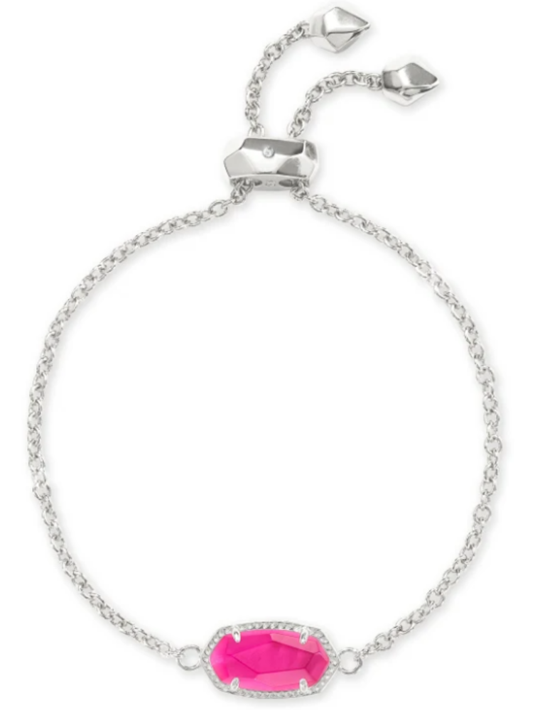 KENDRA SCOTT DESIGN Elaina Silver Adjustable Chain Bracelet in Azalea Illusion