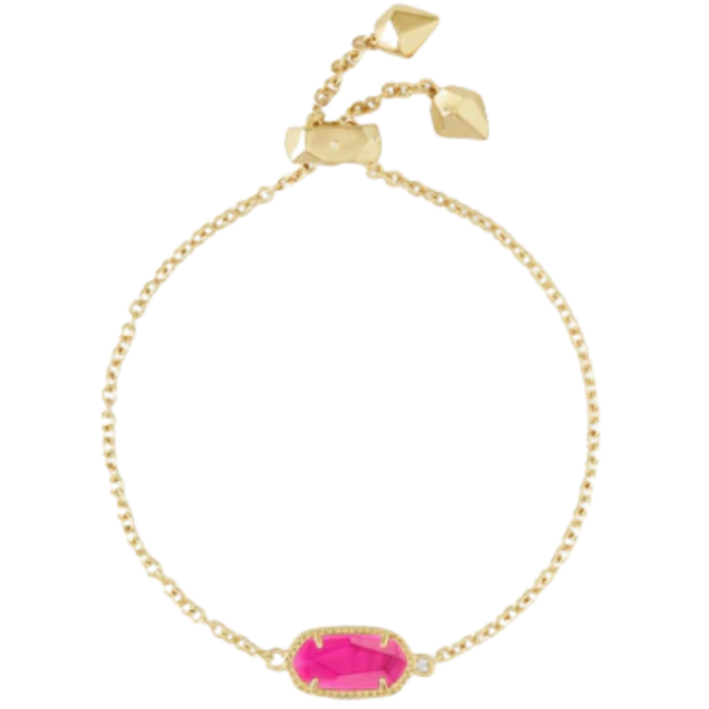 Elaina Gold Adjustable Chain Bracelet in Azalea Illusion