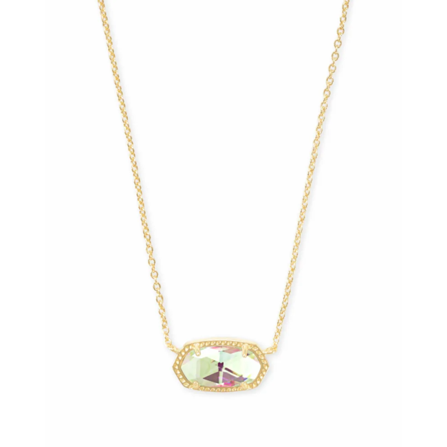 Elisa Gold Pendant Necklace in Dichroic Glass