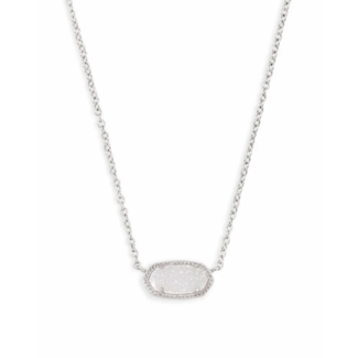 KENDRA SCOTT DESIGN Elisa Silver Pendant Necklace in Iridescent Drusy