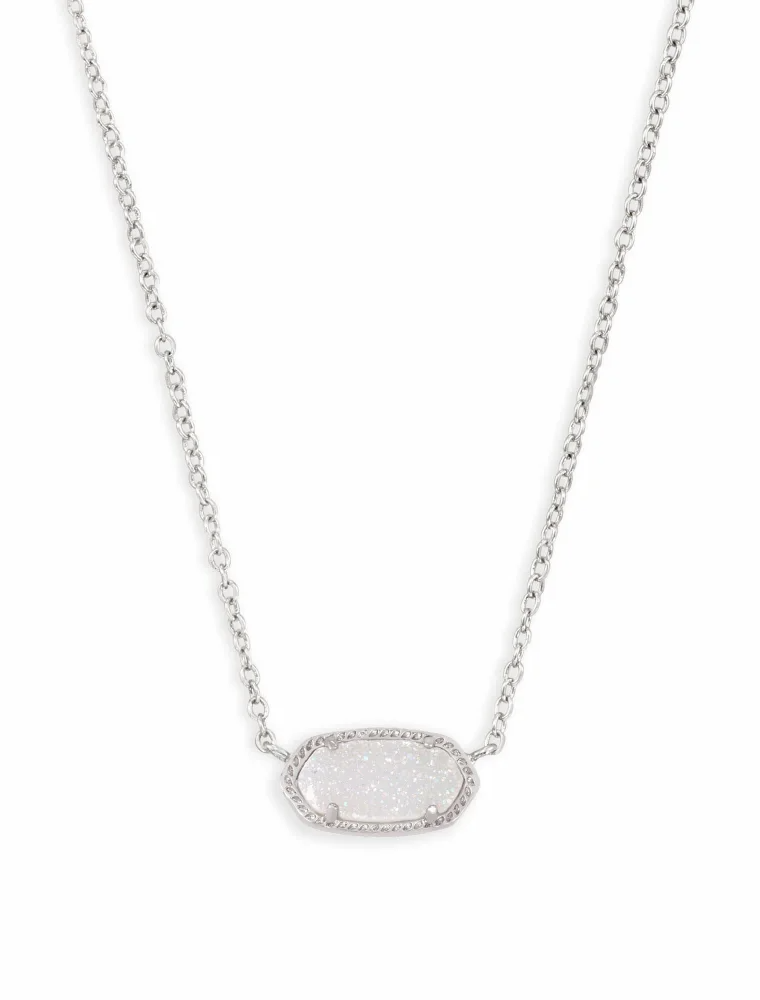 KENDRA SCOTT DESIGN Elisa Silver Pendant Necklace in Iridescent Drusy