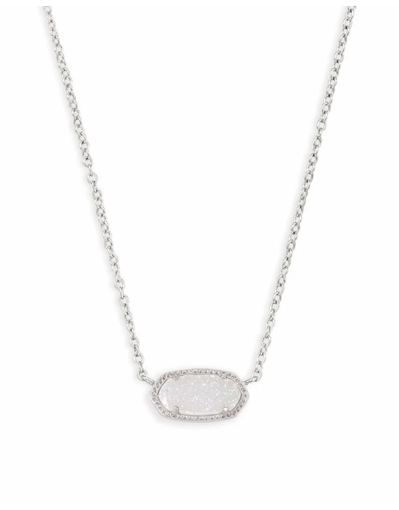 KENDRA SCOTT DESIGN Elisa Silver Pendant Necklace in Iridescent Drusy