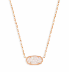 KENDRA SCOTT DESIGN Elisa Rose Gold Pendant Necklace in Iridescent Drusy