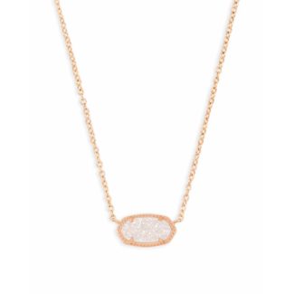 KENDRA SCOTT DESIGN Elisa Rose Gold Pendant Necklace in Iridescent Drusy