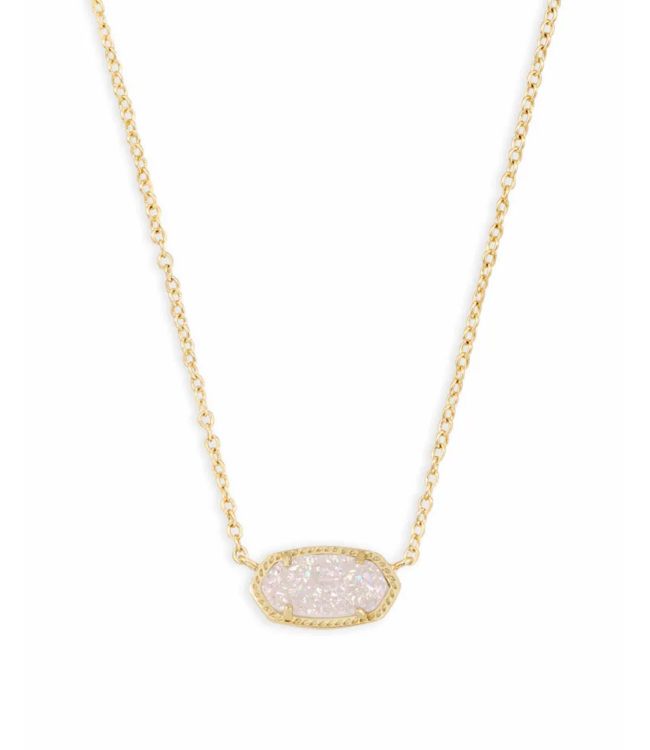Elisa Gold Pendant Necklace in Iridescent Drusy