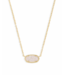 Elisa Gold Pendant Necklace in Iridescent Drusy
