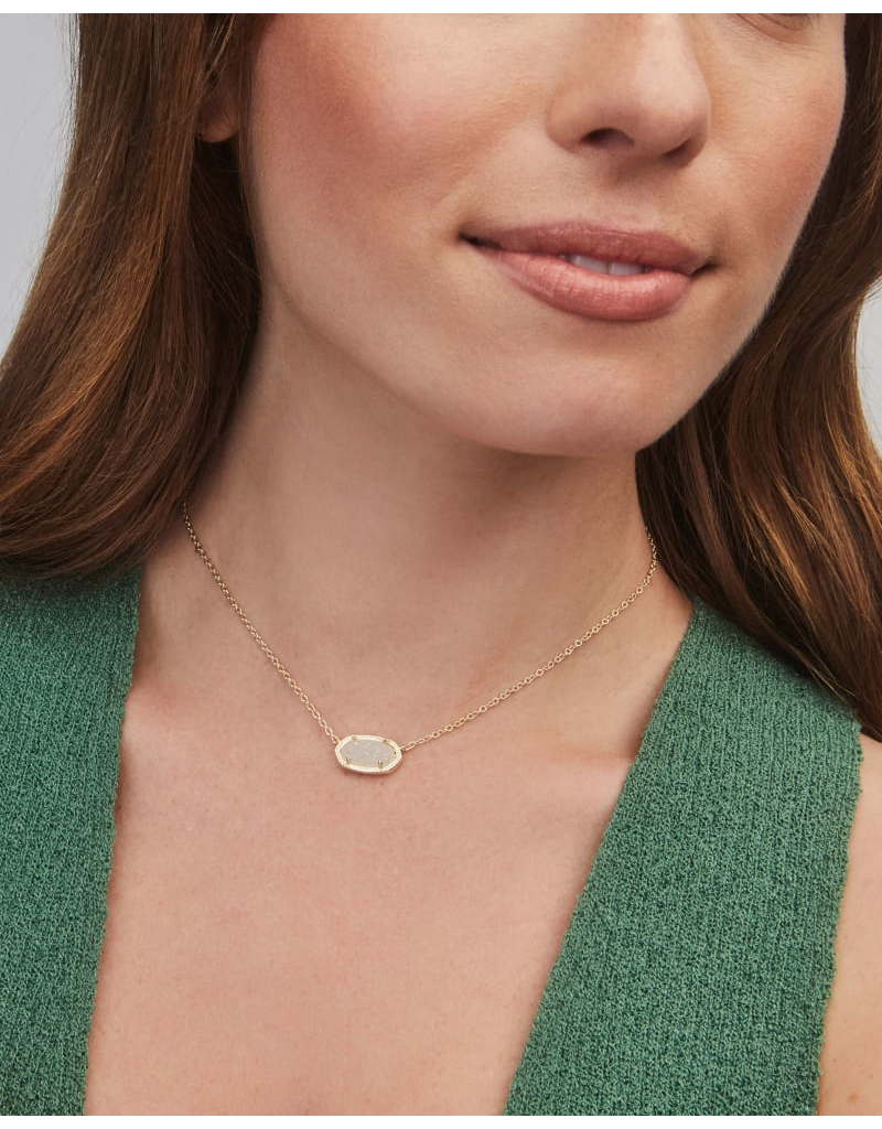 KENDRA SCOTT DESIGN Elisa Gold Pendant Necklace in Iridescent Drusy