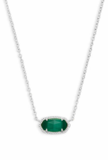 KENDRA SCOTT DESIGN Elisa Silver Pendant Necklace in Emerald Cat's Eye